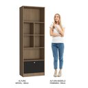 Ver imagem 5 de Livreiro Bali com 1 Porta Basculante Emovell Mel e Preto Estante para Livros