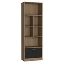 Ver imagem 1 de Livreiro Bali com 1 Porta Basculante Emovell Mel e Preto Estante para Livros
