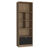Livreiro Bali com 1 Porta Basculante Emovell Mel e Preto Estante para Livros - 1