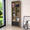 Ver imagem 2 de Livreiro Bali com 1 Porta Basculante Emovell Mel e Preto Estante para Livros