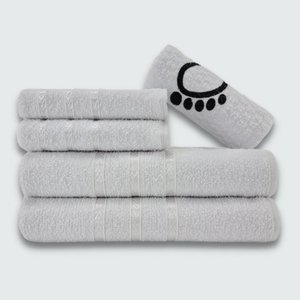 Jogo de Toalha Banho 5 Peças Verona 100% Algodão Branco