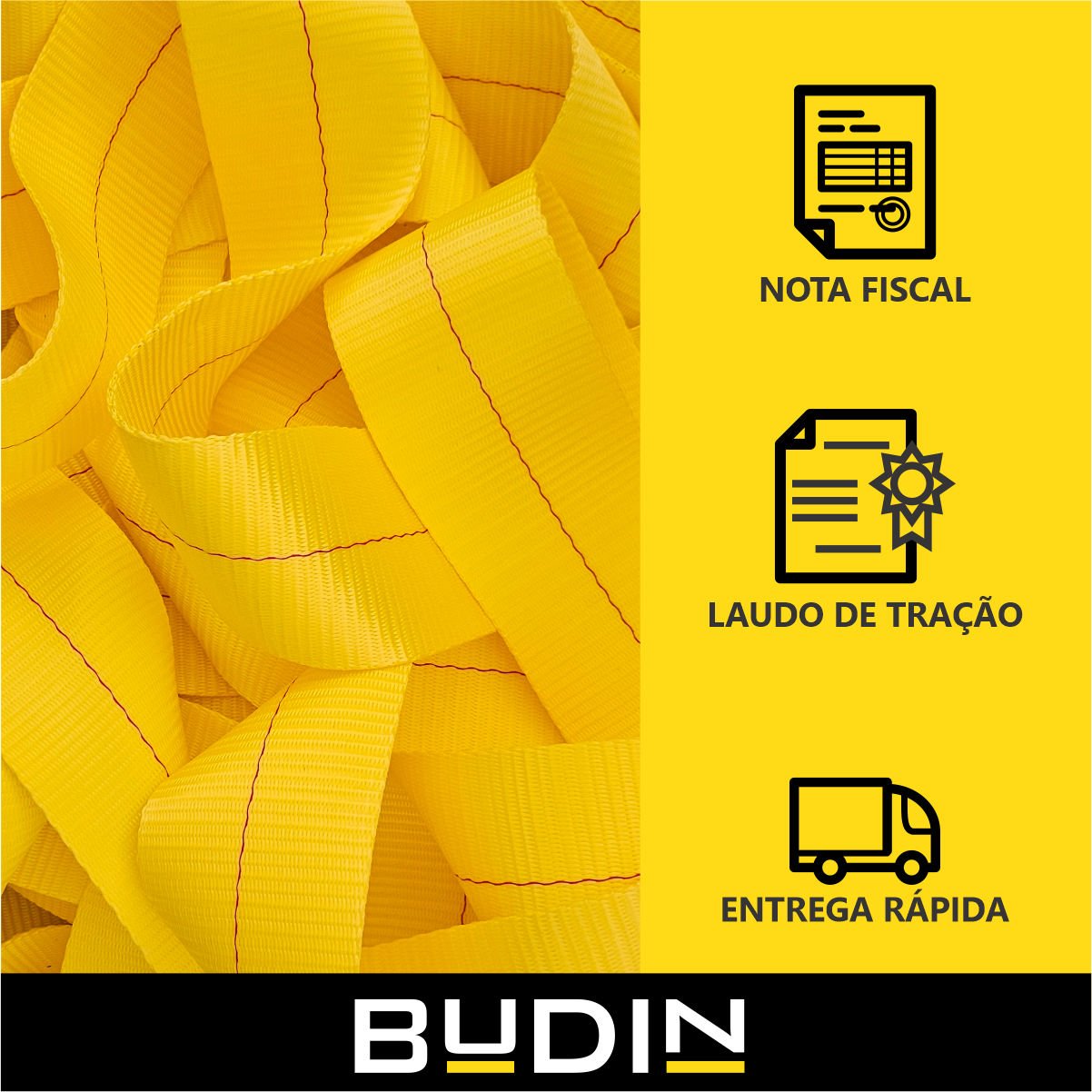 Cinta Fita para Reboque e Arraste Budin - 30 Toneladas - 9 Metros - para Puxar Carros, Veículos Off- - 9