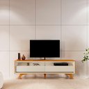 Ver imagem 2 de Rack Viena 2 Gavetas C/led 180 Mavaular Naturalle/off White