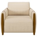 Ver imagem 5 de Poltrona para Sala de Estar Decorativa Pés de Madeira Base Fixa Flora M03 Linho Bege - Lyam Decor