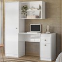 Ver imagem 3 de Mesa Escrivaninha 162cm Bancada de Estudo Colmar Branco Z17 - Mpozenato