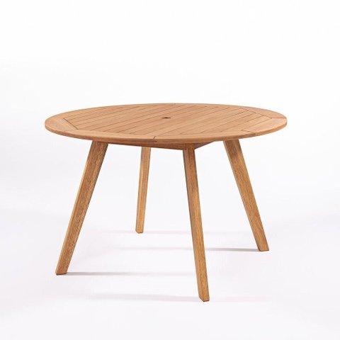 Mesa de Jantar Redonda Tambaú 120cm Stain Castanho