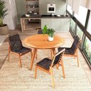 Ver imagem 3 de Mesa de Jantar Redonda Tambaú 120cm Stain Castanho