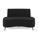 Ver imagem 5 de Sofá 2 Lugares Living 135cm Pé Palito Maraú Veludo Preto K01 - D'Rossi