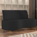 Ver imagem 6 de Sofá 2 Lugares Living 135cm Pé Palito Maraú Veludo Preto K01 - D'Rossi
