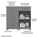 Ver imagem 3 de Cômoda Sapateira Mandarim 6 Gavetas 2 Portas Branco