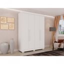 Ver imagem 4 de Guarda Roupa Solteiro 4 Portas Recife Salleto Branco