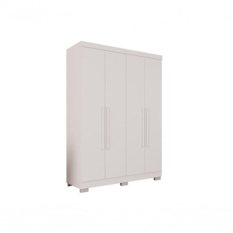 Guarda Roupa Solteiro 4 Portas Recife Salleto Branco