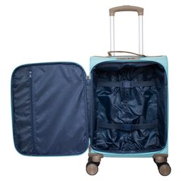 Mala de Bordo em Poliester para Viagem Yins 22030 Cadeado Integrado Rodas Duplas 360 Azul - 4