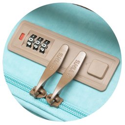 Mala de Bordo em Poliester para Viagem Yins 22030 Cadeado Integrado Rodas Duplas 360 Azul - 5