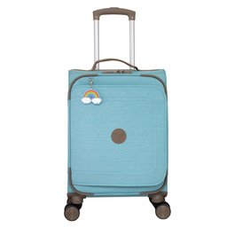 Mala de Bordo em Poliester para Viagem Yins 22030 Cadeado Integrado Rodas Duplas 360 Azul - 1