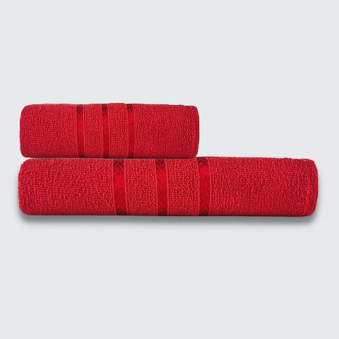 Jogo de Banho 2 Peças Coleção Verona Luxo Beka 100% Algodão Vermelho