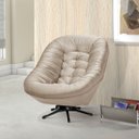Ver imagem 1 de Poltrona Ibiza em Veludo Giratória Estrutura em Madeira:bege