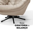 Ver imagem 3 de Poltrona Giratória para Escritório Sala em Veludo Estrutura em Madeira:bege