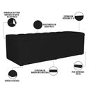 Ver imagem 4 de Calçadeira Recamier Baú para Cama de Casal Dália 140x50 Cm W01 Suede Preto - Lyam Decor