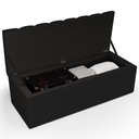 Ver imagem 6 de Calçadeira Recamier Baú para Cama de Casal Dália 140x50 Cm W01 Suede Preto - Lyam Decor