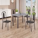 Ver imagem 1 de Conjunto de Mesa com 4 Cadeiras Lívia Prata/Preto