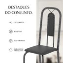 Ver imagem 6 de Conjunto de Mesa com 4 Cadeiras Lívia Prata/Preto