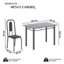 Ver imagem 3 de Conjunto de Mesa com 4 Cadeiras Lívia Prata/Preto