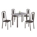 Ver imagem 2 de Conjunto de Mesa com 4 Cadeiras Lívia Prata/Preto
