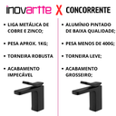 Ver imagem 2 de Torneira Monocomando Preta Bica Baixa Luxo Banheiro Lavabo Pia Cuba Inovartte In58