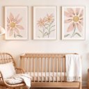Ver imagem 1 de Kit 3 Quadros Decorativos Infantil - Flor do Dia NO2 - 30x40 - Moldura Madeira