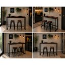 Ver imagem 4 de Mesa Jantar Aparador Bancada Alta Industrial 130x30cm Tampo Marrom Pés Preto