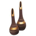 Ver imagem 1 de Par de Lâmpadas Fosca em Cerâmica Decorativa de Aparador e Sala - Chocolate Gold