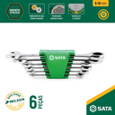 Ver imagem 2 de Jogo Chave Combinada Speedy Catraca 8 À 19mm 6 Peças Sata St09033g St09033g