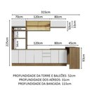 Ver imagem 4 de Armário de Cozinha Completa 315cm Rustic/Branco Glamy Madesa 01