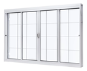 Ver imagem 2 de Janela de Correr Central Aço Branco com Grade Quadriculada 4 Folhas 150x100