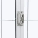 Ver imagem 3 de Janela de Correr Central Aço Branco com Grade Quadriculada 4 Folhas 150x100