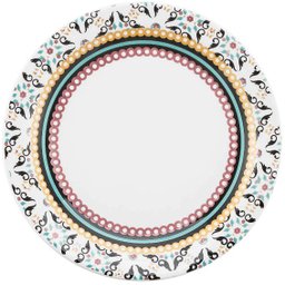 Aparelho De Jantar Floreal Luiza 20 Peças Porcelana Oxford Preto Florido - 4