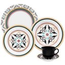 Ver imagem 6 de Aparelho De Jantar Floreal Luiza 20 Peças Porcelana Oxford Preto Florido