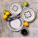 Ver imagem 1 de Aparelho De Jantar Floreal Luiza 20 Peças Porcelana Oxford Preto Florido