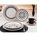 Ver imagem 3 de Aparelho De Jantar Floreal Luiza 20 Peças Porcelana Oxford Preto Florido