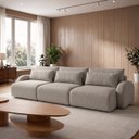 Ver imagem 1 de Sofá Cama Modular Orgânico Retrátil 4 Lugares 250cm Base Madeira Maciça Oxford