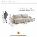 Ver imagem 3 de Sofá Cama Modular Orgânico Retrátil 4 Lugares 250cm com Base em Madeira Maciça Oxfordsofá Cama Modul