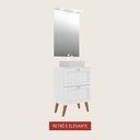 Ver imagem 3 de Gabinete para Banheiro com Tampo Cuba e Espelheira 60cm Retro Mdf Branco Milano - On Móveis