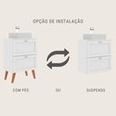Ver imagem 2 de Gabinete para Banheiro com Tampo Cuba e Espelheira 60cm Retro Mdf Branco Milano - On Móveis