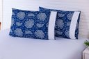 Ver imagem 1 de Jogo Lençol King Size 3 Peças Casal 150 Fios 100% Algodão azul mandala branco