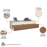 Bicama Solteiro Cama Auxiliar 100% Mdp Chiara Off White/carvalho - Phoenix - 3