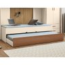 Bicama Solteiro Cama Auxiliar 100% Mdp Chiara Off White/carvalho - Phoenix - 2