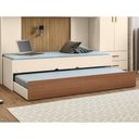 Ver imagem 2 de Bicama Solteiro Cama Auxiliar 100% Mdp Chiara Off White/carvalho - Phoenix