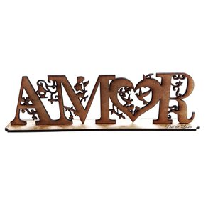Palavra Decorativa em Mdf Cru- Amor