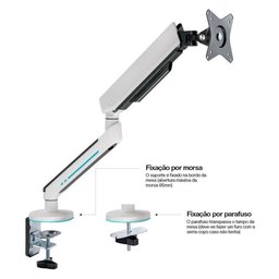 Suporte Monitor Branco Articulado 17 a 34 Cs90w Central Suportes - 2